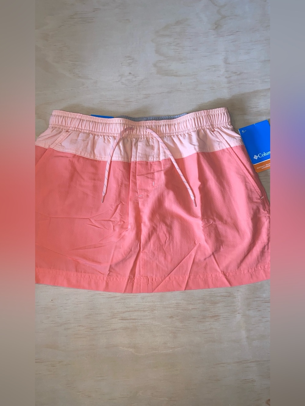 Columbia Coral and Light Pink Drawstring Skort